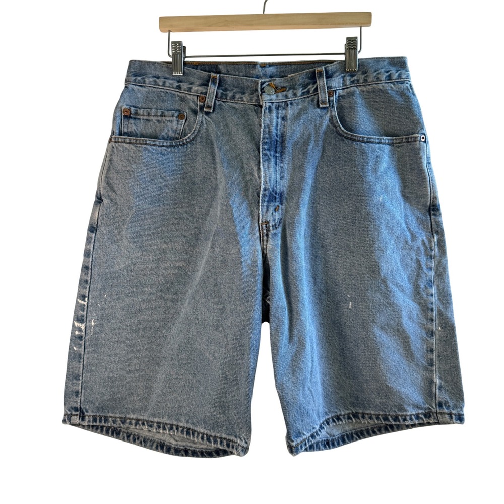 Vtg Levis 560 Loose‎ Fit Denim Shorts 34 Baggy Grunge Skater Y2K Americana Paint